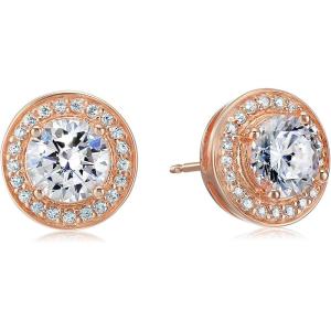 imageAmazon Essentials Cubic Zirconia Classic Halo Stud Earrings in Sterling Silver previously Amazon CollectionRose Gold