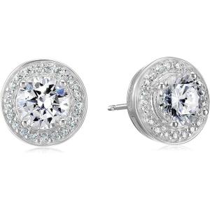 imageAmazon Essentials Cubic Zirconia Classic Halo Stud Earrings in Sterling Silver previously Amazon CollectionSilver