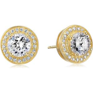 imageAmazon Essentials Cubic Zirconia Classic Halo Stud Earrings in Sterling Silver previously Amazon CollectionYellow Gold
