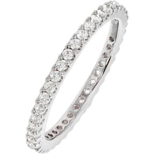 imageAmazon Essentials Rhodium Plated Single Row Pave Stackable Eternity Ring SizeRhodium