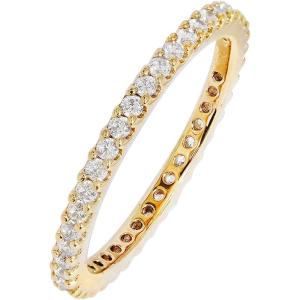imageAmazon Essentials Rhodium Plated Single Row Pave Stackable Eternity Ring SizeYellow Gold