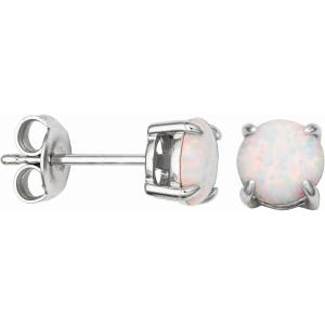 imageAmazon Essentials Sterling Silver Round Birthstone Stud Earrings previously Amazon CollectionCreated Opal October