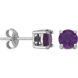 imageAmazon Essentials Sterling Silver Round Birthstone Stud Earrings previously Amazon CollectionPurple Amethyst  February