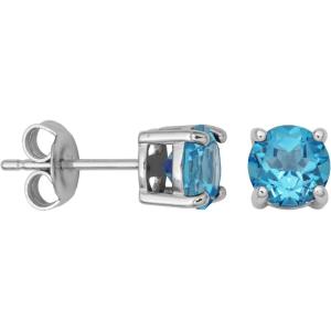 imageAmazon Essentials Sterling Silver Round Birthstone Stud Earrings previously Amazon CollectionSwiss Blue Topaz December