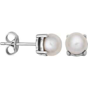 imageAmazon Essentials Sterling Silver Round Birthstone Stud Earrings previously Amazon CollectionWhite Pearl  June