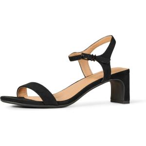 imageAmazon Essentials Womens Ankle Strap Low HeelBlack Faux Suede