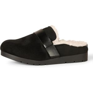imageAmazon Essentials Womens Backless Shearling Memory Foam MuleBlack Microsuede