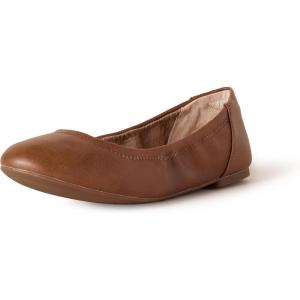 imageAmazon Essentials Womens Belice Slip On Ballet FlatChestnut Brown Faux Leather