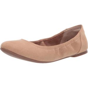 imageAmazon Essentials Womens Belice Slip On Ballet FlatTan Microsuede