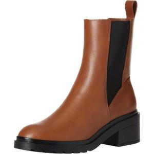 imageAmazon Essentials Womens Chunky Sole Chelsea BootChestnut Brown Faux Leather