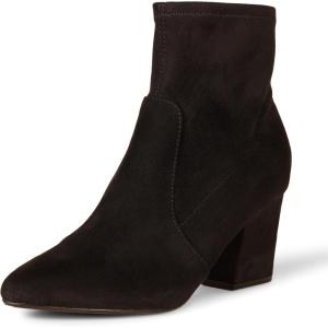 imageAmazon Essentials Womens Fitted Stretch Heel BootBlack Microsuede