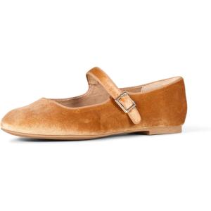 imageAmazon Essentials Womens Mary Jane Ballet FlatApricot Orange Velvet