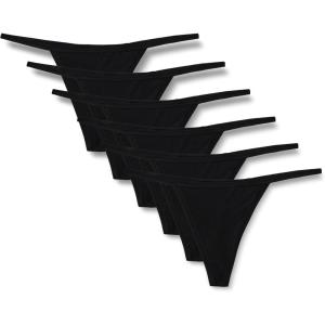 imageAmazon Essentials Womens Microfiber Thong Pack of 6Black