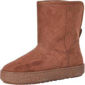 imageAmazon Essentials Womens Shearling BootChestnut Brown Microsuede