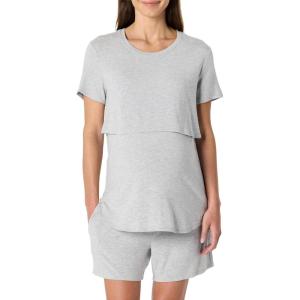 imageAmazon Essentials Womens Soft Modal Nursing Maternity Sleepwear Pajama SetMedium Grey Heather