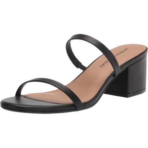 imageAmazon Essentials Womens Thin Two Strap Heeled SlideBlack