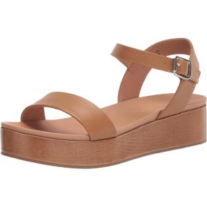 imageAmazon Essentials Womens Two Band Flatform SandalCognac