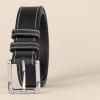 imageAmazon Essentials Mens Stitched Edge Leather BeltBlack