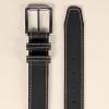 imageAmazon Essentials Mens Stitched Edge Leather BeltBlack