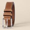 imageAmazon Essentials Mens Stitched Edge Leather BeltTan