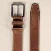 imageAmazon Essentials Mens Stitched Edge Leather BeltTan
