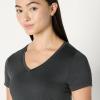 imageAmazon Essentials Womens Tech Stretch ShortSleeve VNeck TShirt Pack of 2BlackHeather Graphite