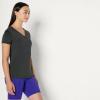 imageAmazon Essentials Womens Tech Stretch ShortSleeve VNeck TShirt Pack of 2BlackHeather Graphite