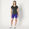 imageAmazon Essentials Womens Tech Stretch ShortSleeve VNeck TShirt Pack of 2BlackHeather Graphite