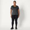 imageAmazon Essentials Womens Tech Stretch ShortSleeve VNeck TShirt Pack of 2BlackHeather Graphite
