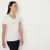 imageAmazon Essentials Womens Tech Stretch ShortSleeve VNeck TShirt Pack of 2BlackWhite