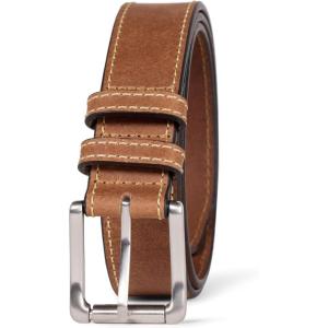 imageAmazon Essentials Mens Stitched Edge Leather BeltTan