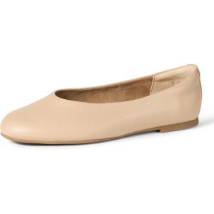 imageAmazon Essentials Womens Glove Ballet FlatsBeige Faux Leather
