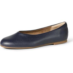 imageAmazon Essentials Womens Glove Ballet FlatsNavy Faux Leather