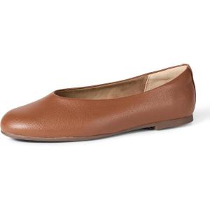 imageAmazon Essentials Womens Glove Ballet FlatsTan Faux Leather