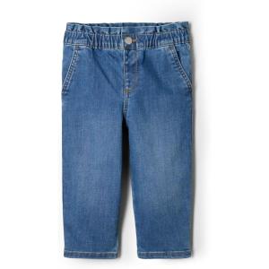 imageAmazon Essentials x Sofia Grainge Toddlers and Baby Girls Straight Leg Jean with RuffleMedium Indigo Wash