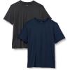 imageAmazon Essentials Mens Tech Stretch ShortSleeve TShirt Pack of 2Heather GraphiteNavy