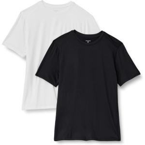 imageAmazon Essentials Mens Tech Stretch ShortSleeve TShirt Pack of 2BlackWhite