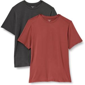 imageAmazon Essentials Mens Tech Stretch ShortSleeve TShirt Pack of 2Heather GraphiteHenna