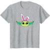 imageAmazon Essentials The Mandalorian Grogu Spring Easter Bunny Ears TShirtHeather Grey