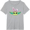 imageAmazon Essentials The Mandalorian Grogu Spring Easter Bunny Ears TShirtHeather Grey