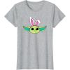 imageAmazon Essentials The Mandalorian Grogu Spring Easter Bunny Ears TShirtHeather Grey