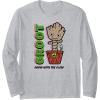 imageAmazon Essentials Guardians of the Galaxy Groot Grow With The Flow Long Sleeve TShirtHeather Grey