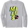 imageAmazon Essentials Marvel Miles Morales SpiderMan Bold Yellow Name Long Sleeve TShirtHeather Grey