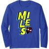 imageAmazon Essentials Marvel Miles Morales SpiderMan Bold Yellow Name Long Sleeve TShirtRoyal Blue