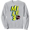 imageAmazon Essentials Marvel Miles Morales SpiderMan Bold Yellow Name SweatshirtHeather Grey