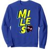 imageAmazon Essentials Marvel Miles Morales SpiderMan Bold Yellow Name SweatshirtRoyal Blue