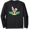 imageAmazon Essentials The Mandalorian Grogu Spring Easter Bunny Ears Long Sleeve TShirtBlack