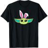 imageAmazon Essentials The Mandalorian Grogu Spring Easter Bunny Ears TShirtBlack