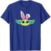 imageAmazon Essentials The Mandalorian Grogu Spring Easter Bunny Ears TShirtRoyal Blue