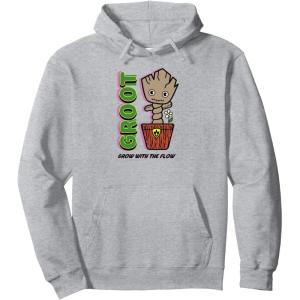 imageAmazon Essentials Guardians of the Galaxy Groot Grow With The Flow Pullover HoodieHeather Grey